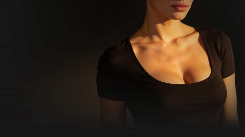 Upper body image of a woman for the Transform Beverly Hills breast enlargement treatment card